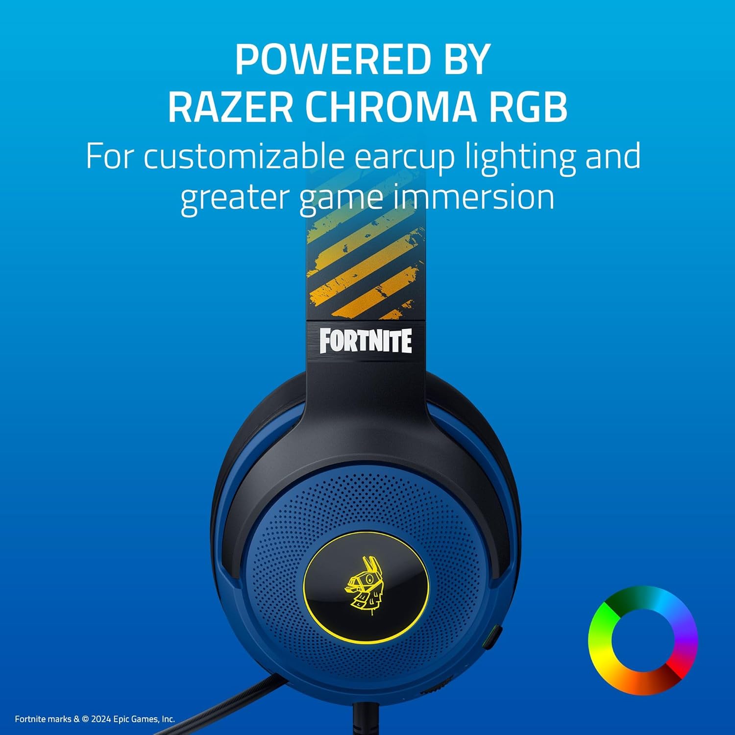 Kraken V3 X Wired USB Gaming Headset: 285g Lightweight Build - Triforce 40mm Drivers - HyperClear Cardioid Mic - 7.1 Surround Sound - Chroma RGB Lighting - Fortnite Edition