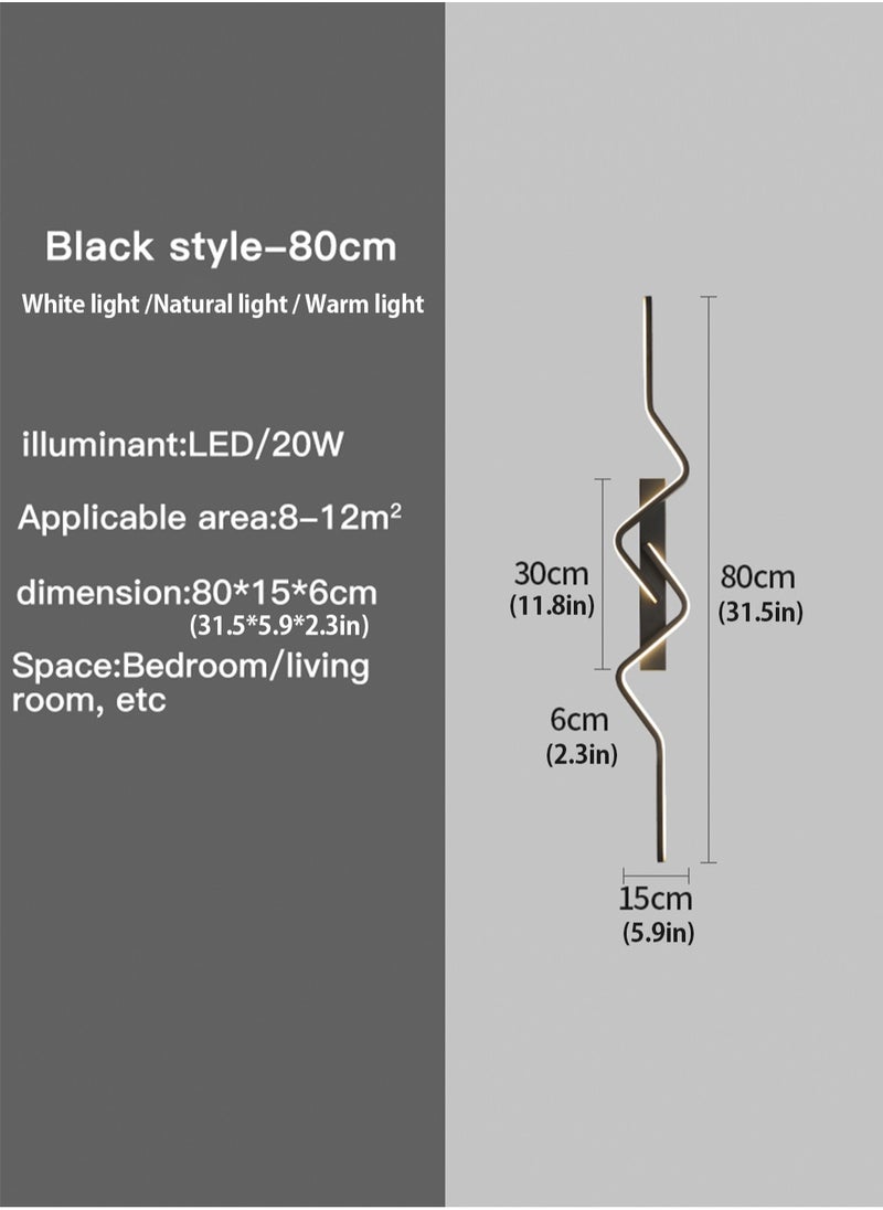 （Tricolour light-80CM）Modern wall lights Home appliances Nordic style long lumen home decoration Bedroom dining room TV wall lighting fixtures，wall lamp