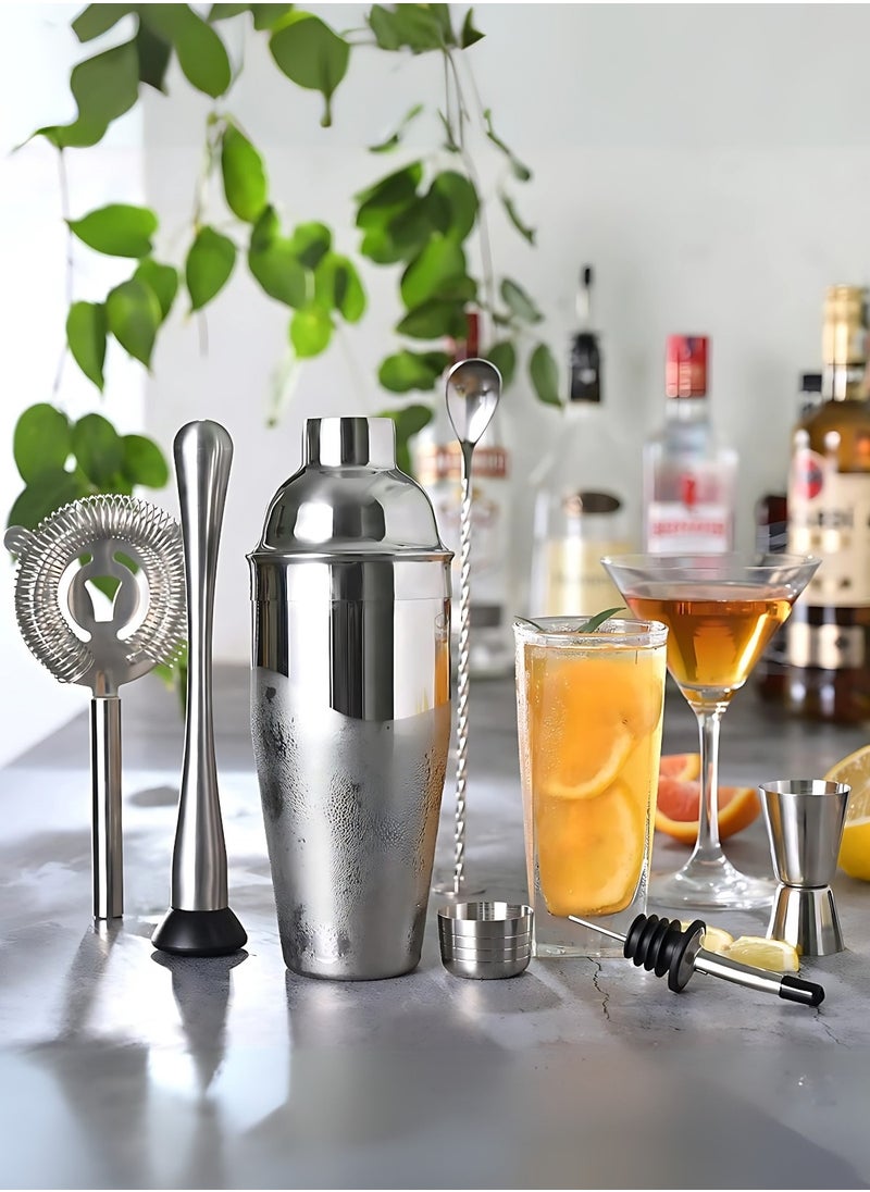 7-Piece Cocktail Shaker Set – Stainless Steel Professional Mixing Tools for Home and Bar Use