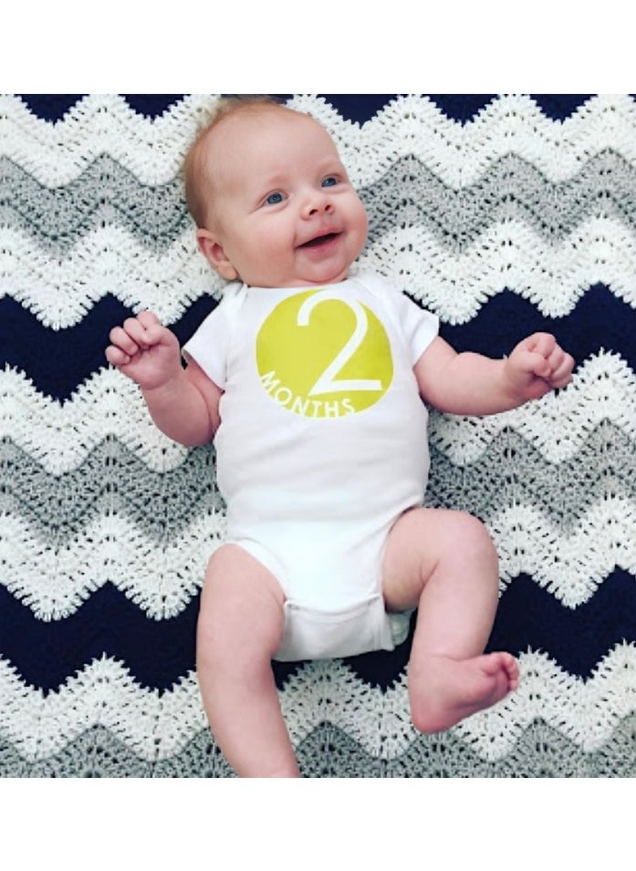 Ocean Waves Blue And White Colour Customised Crochet Made Warm Baby Blanket - Exclusive Gift For New Born Baby Boy With Matching Baby Caps - 40x40 inches blanket