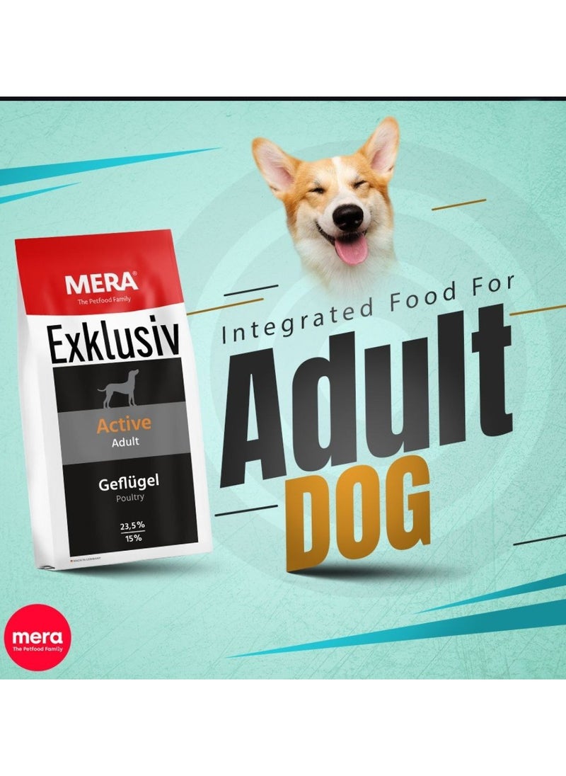 Mera Exclusive High Energy Adult Dog Food - Complete Nutrition for Active and Sporty Dogs 15 kg