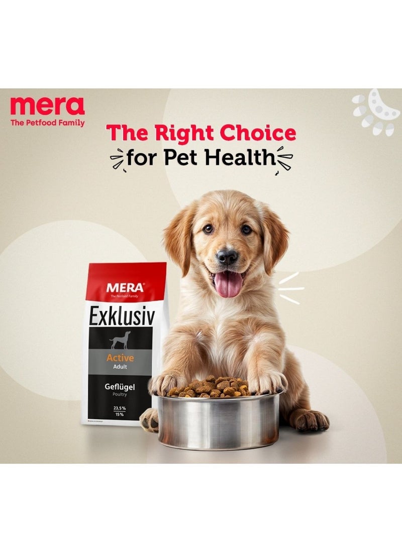 Mera Exclusive High Energy Adult Dog Food - Complete Nutrition for Active and Sporty Dogs 15 kg