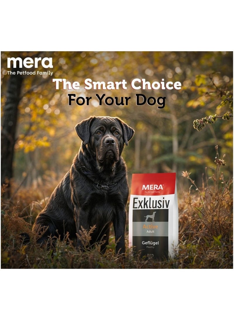 Mera Exclusive High Energy Adult Dog Food - Complete Nutrition for Active and Sporty Dogs 15 kg