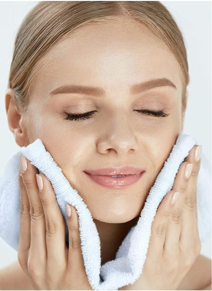 12-Piece Premium Hotel Salon Quality Face Towel White 33x33 CM