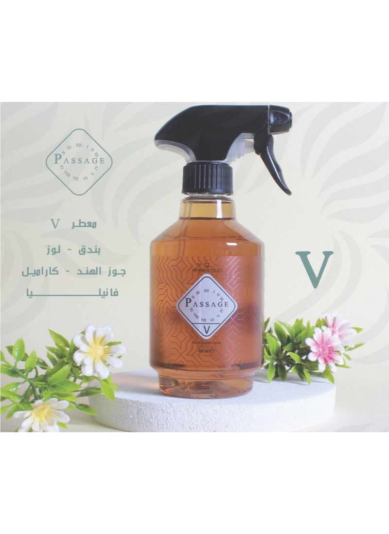 PASSAGE Air Freshener Spray, 400 ML | Perfect for Home, Room, Office, Linen | Long-Lasting Freshness (400, V)