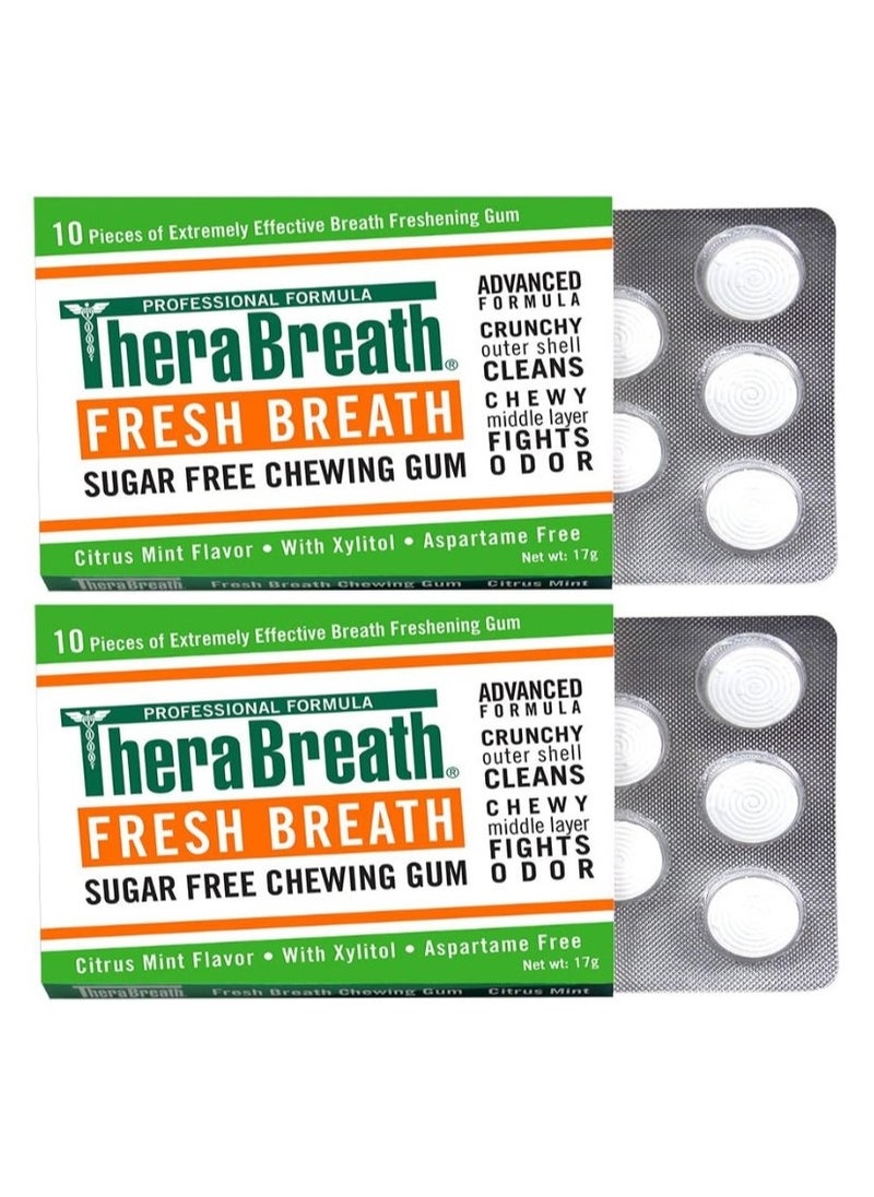 Sugar Free Citrus Mint Refreshing Gum 10 Pieces of 2 Pack