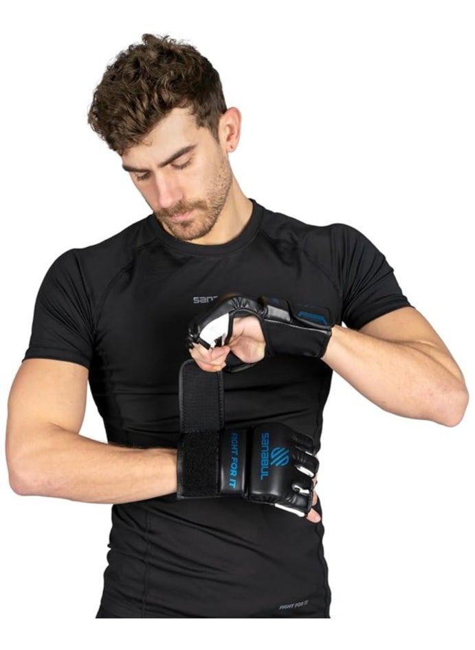 Essential MMA Gloves for Men and Women | Professional Fight Gloves for Sparring, Grappling, and Bag Training | Trusted by Pro Fighters (Black/Blue, Large/X-Large)
