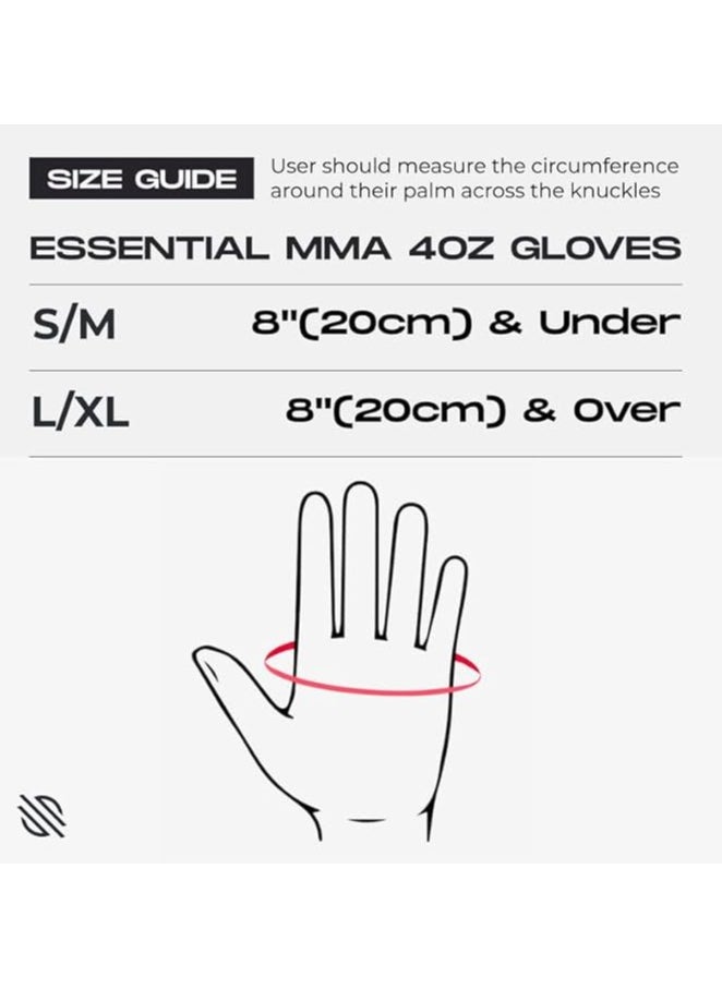 Essential MMA Gloves for Men and Women | Professional Fight Gloves for Sparring, Grappling, and Bag Training | Trusted by Pro Fighters (Black/Red, Large/X-Large)