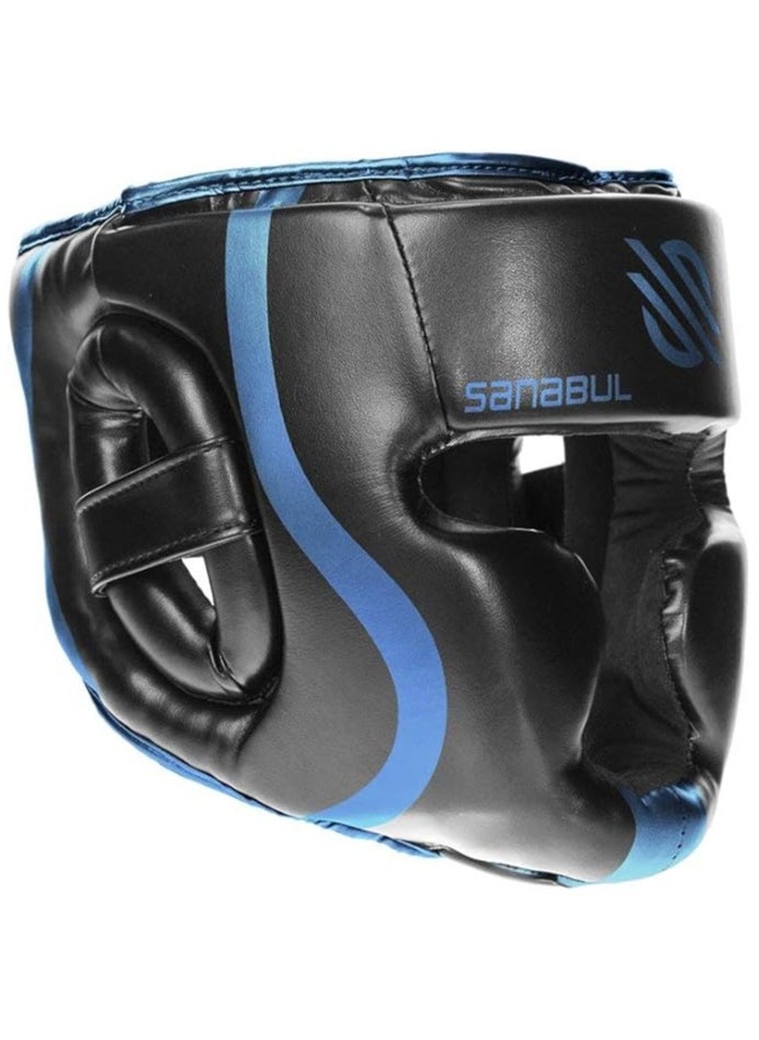 Essential Boxing Headgear for Men & Women | Muay Thai and MMA Headgear | Sparring Headgear | Boxing Head Gear with Full Face Coverage (Blue, L/XL)