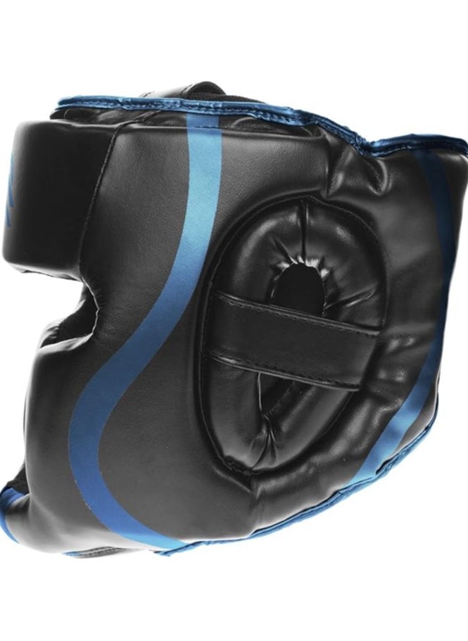 Essential Boxing Headgear for Men & Women | Muay Thai and MMA Headgear | Sparring Headgear | Boxing Head Gear with Full Face Coverage (Blue, L/XL)