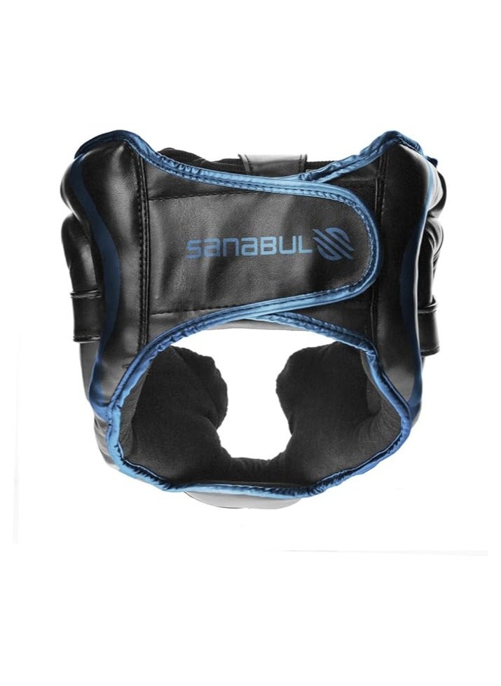 Essential Boxing Headgear for Men & Women | Muay Thai and MMA Headgear | Sparring Headgear | Boxing Head Gear with Full Face Coverage (Blue, L/XL)