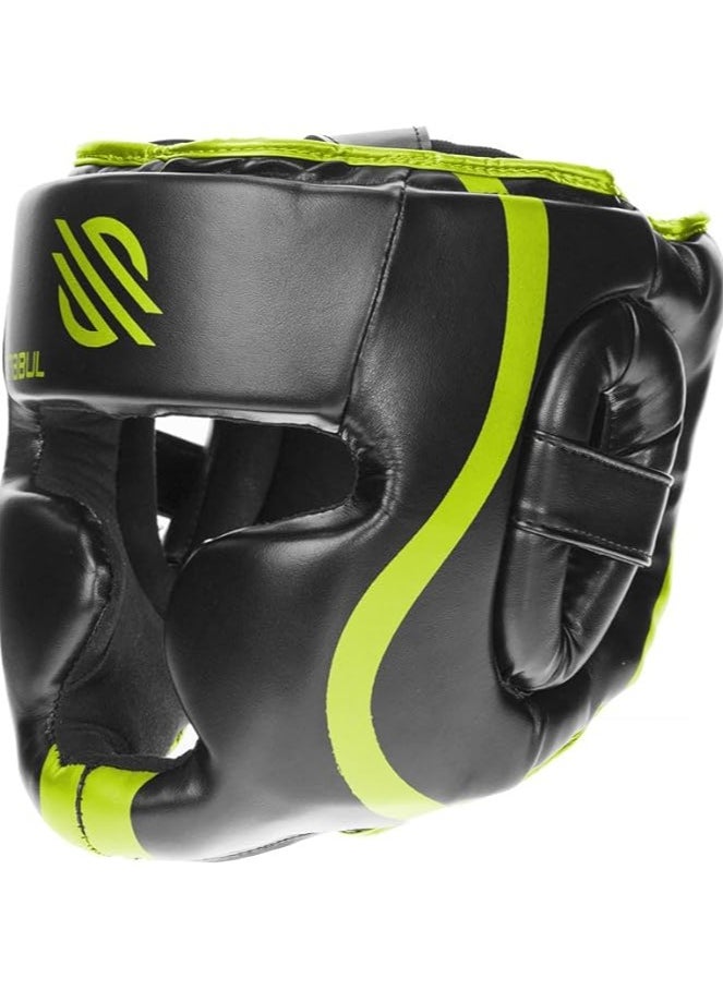 Essential Boxing Headgear for Men & Women | Muay Thai and MMA Headgear | Sparring Headgear | Boxing Head Gear with Full Face Coverage (Green, L/XL)