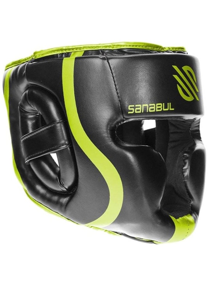 Essential Boxing Headgear for Men & Women | Muay Thai and MMA Headgear | Sparring Headgear | Boxing Head Gear with Full Face Coverage (Green, L/XL)