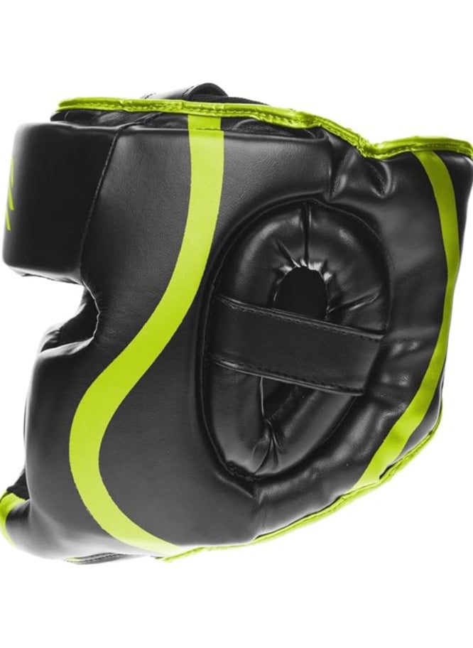 Essential Boxing Headgear for Men & Women | Muay Thai and MMA Headgear | Sparring Headgear | Boxing Head Gear with Full Face Coverage (Green, L/XL)