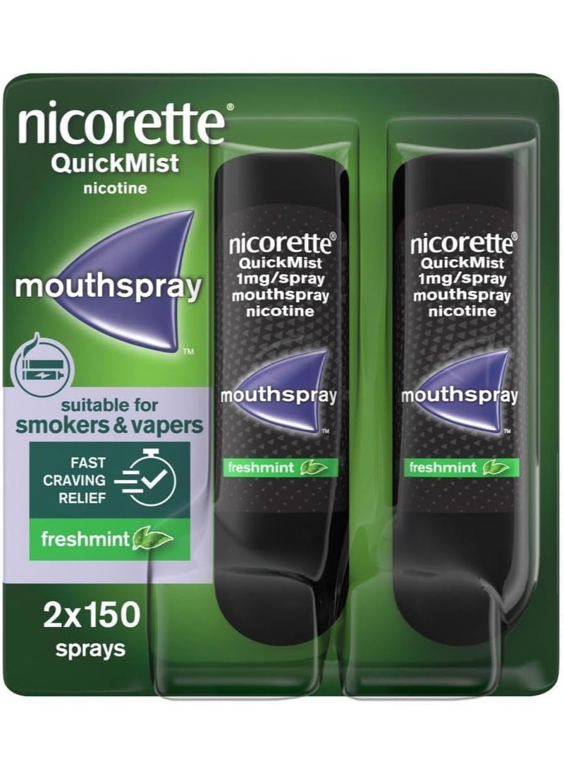 Quickmist Mouth Spray Freshmint 2 x 150 Sprays