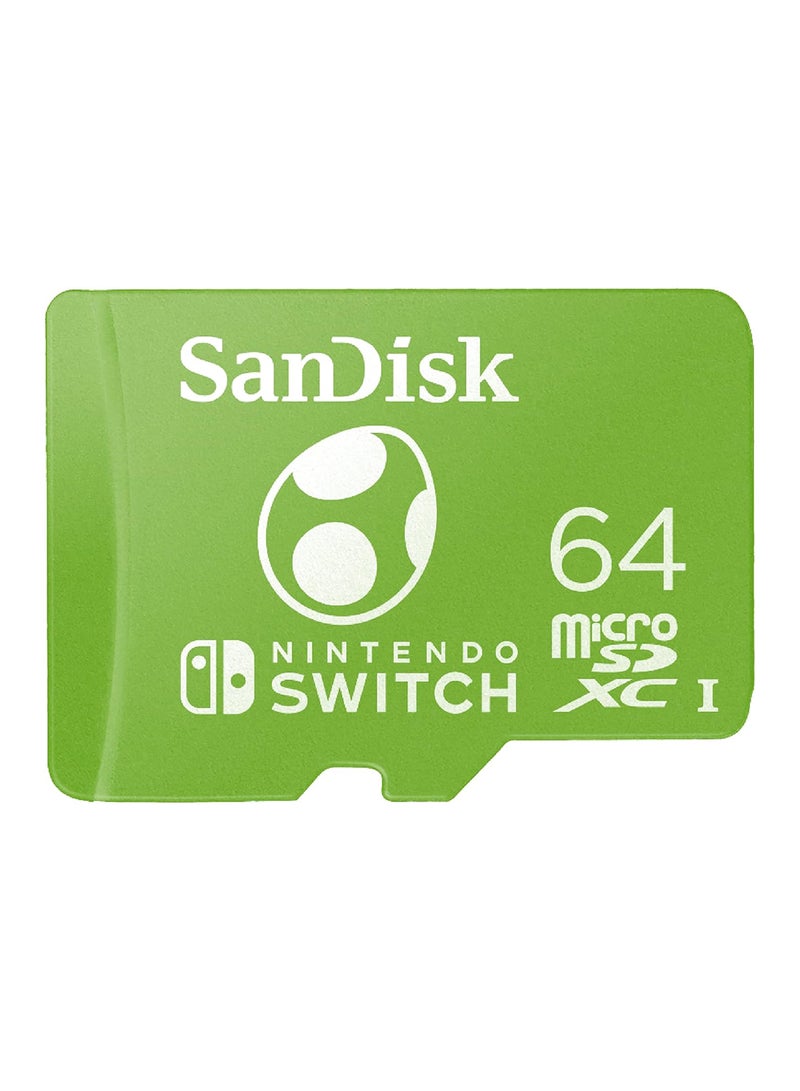 64GB microSDXC-Card Licensed for Nintendo-Switch, Yoshi Edition - SDSQXAO-064G-GN6ZN 64 GB