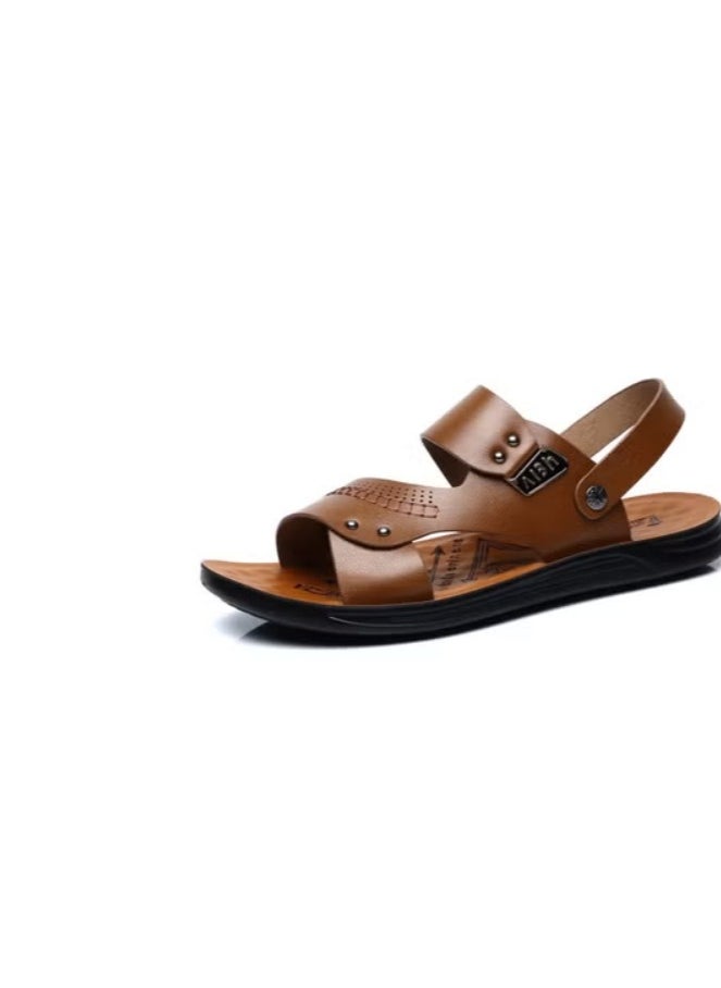 New Men's Leather Casual Beach Shoes