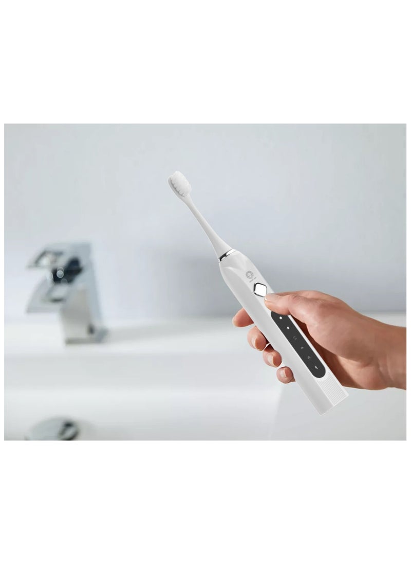 Electric Toothbrush Gen-2 with 5 Modes & 4 Brush Heads, Suitable for Sensitive & Color Teeth, Standard Whitening, Intelligent Timing, Slim Design, IPX7 Waterproof - White