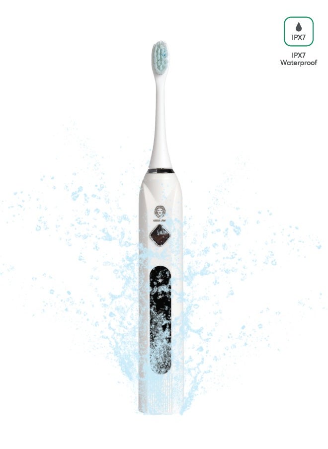 Electric Toothbrush Gen-2 with 5 Modes & 4 Brush Heads, Suitable for Sensitive & Color Teeth, Standard Whitening, Intelligent Timing, Slim Design, IPX7 Waterproof - White