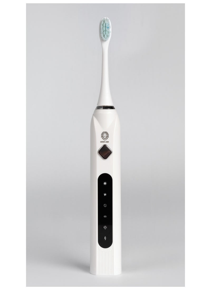 Electric Toothbrush Gen-2 with 5 Modes & 4 Brush Heads, Suitable for Sensitive & Color Teeth, Standard Whitening, Intelligent Timing, Slim Design, IPX7 Waterproof - White