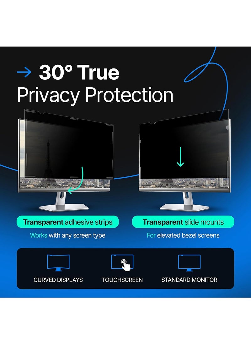 VINTEZ 24 Inch Computer Privacy Screen Filter - 16:9 Aspect Ratio - for Widescreen Computer Monitor - Anti-Glare - Anti-Scratch Screen Protector Film for data confidentiality