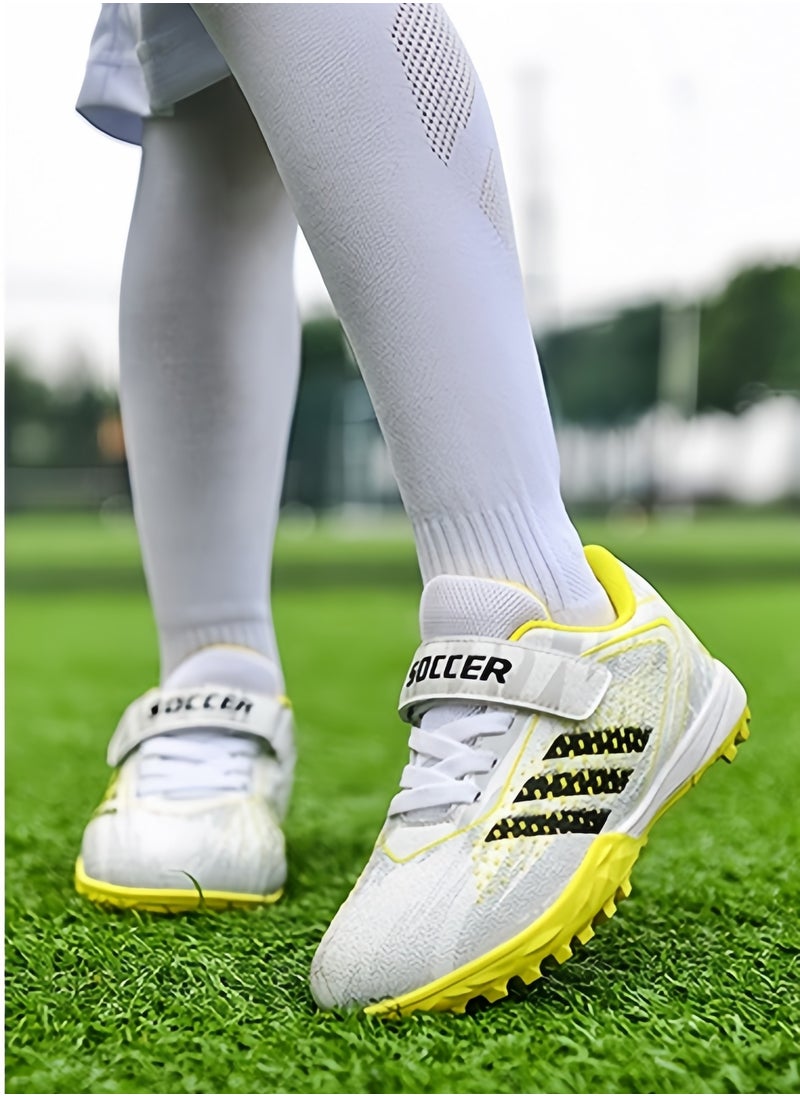 Velcro Football Shoes For Running Tracks And Lawns, Training Shoes For Feenage Foys And Firls With Broken Nails, Low-Top Breathable Sports Shoes