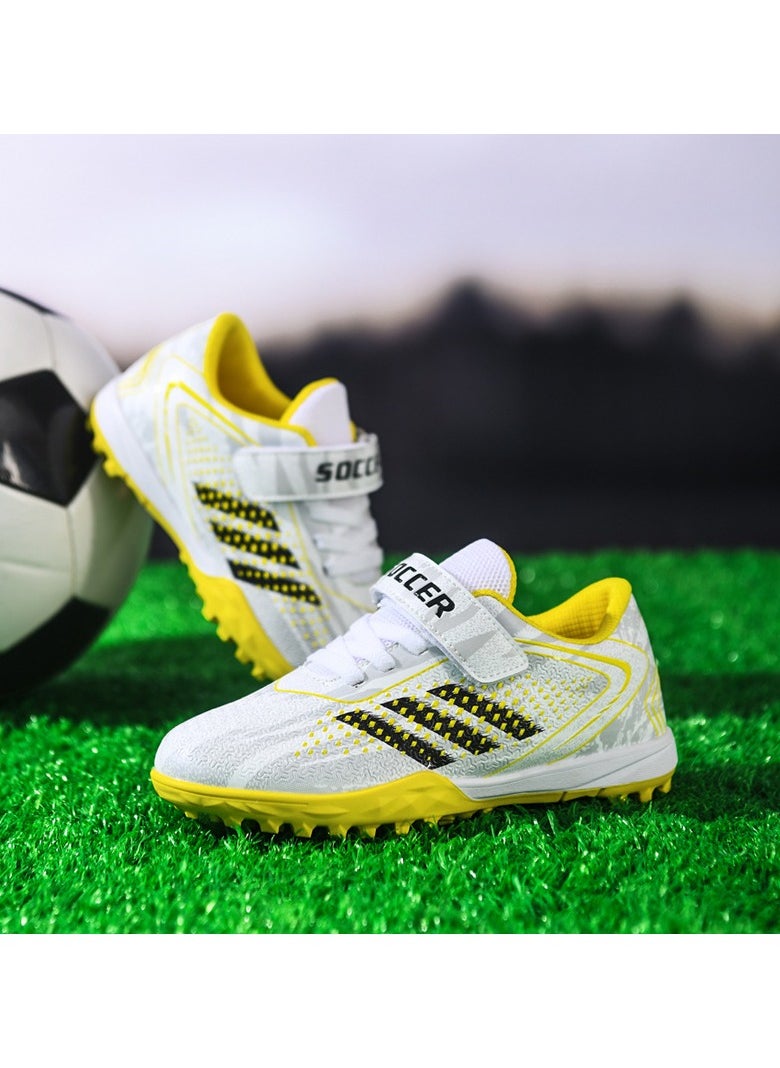 Velcro Football Shoes For Running Tracks And Lawns, Training Shoes For Feenage Foys And Firls With Broken Nails, Low-Top Breathable Sports Shoes