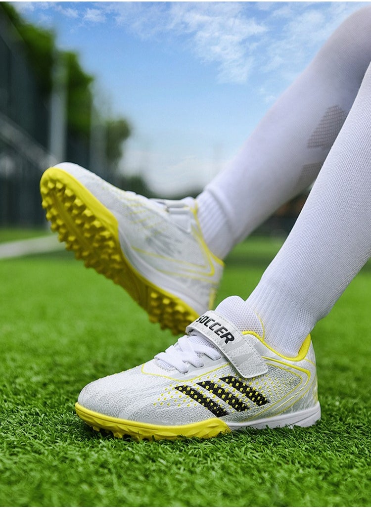 Velcro Football Shoes For Running Tracks And Lawns, Training Shoes For Feenage Foys And Firls With Broken Nails, Low-Top Breathable Sports Shoes