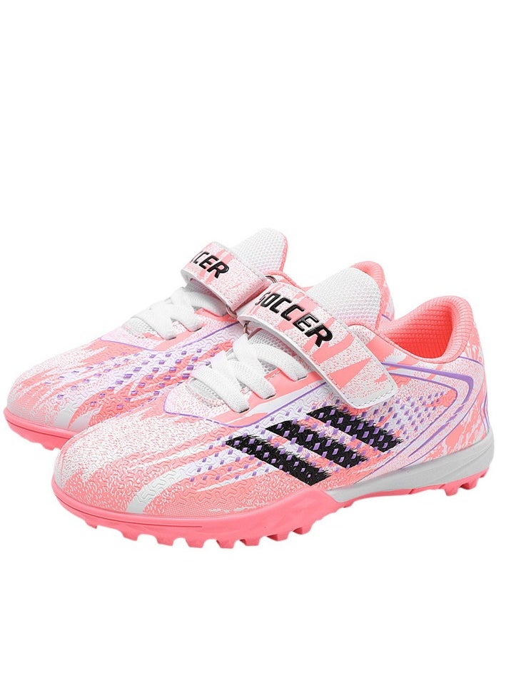 Velcro Football Shoes For Running Tracks And Lawns, Training Shoes For Feenage Foys And Firls With Broken Nails, Low-Top Breathable Sports Shoes