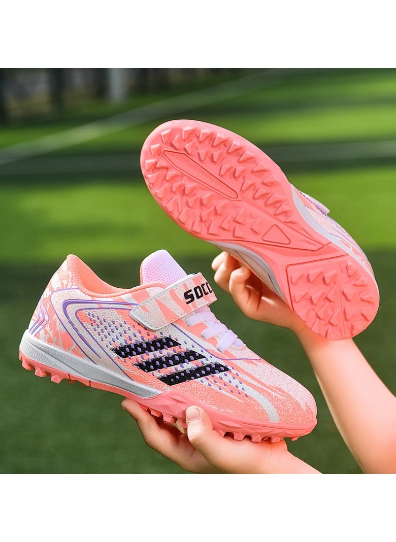 Velcro Football Shoes For Running Tracks And Lawns, Training Shoes For Feenage Foys And Firls With Broken Nails, Low-Top Breathable Sports Shoes
