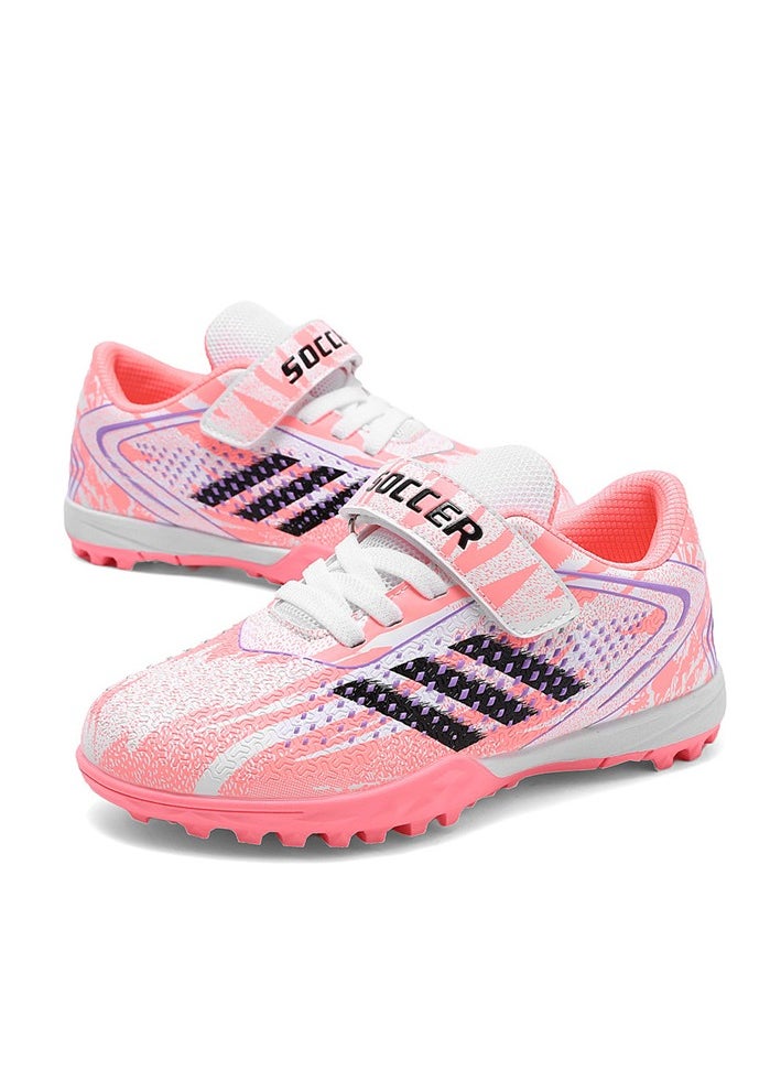 Velcro Football Shoes For Running Tracks And Lawns, Training Shoes For Feenage Foys And Firls With Broken Nails, Low-Top Breathable Sports Shoes