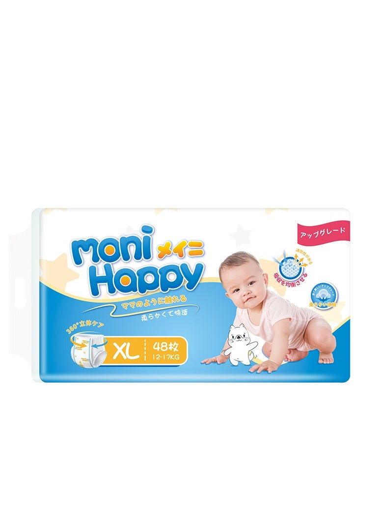 Moni Happy Baby Comfort Fit Pants Diaper |Size 5, XL | Suitable for babies over 12-17 Kg  |48 Diapers Instant Absorption Core Carefully