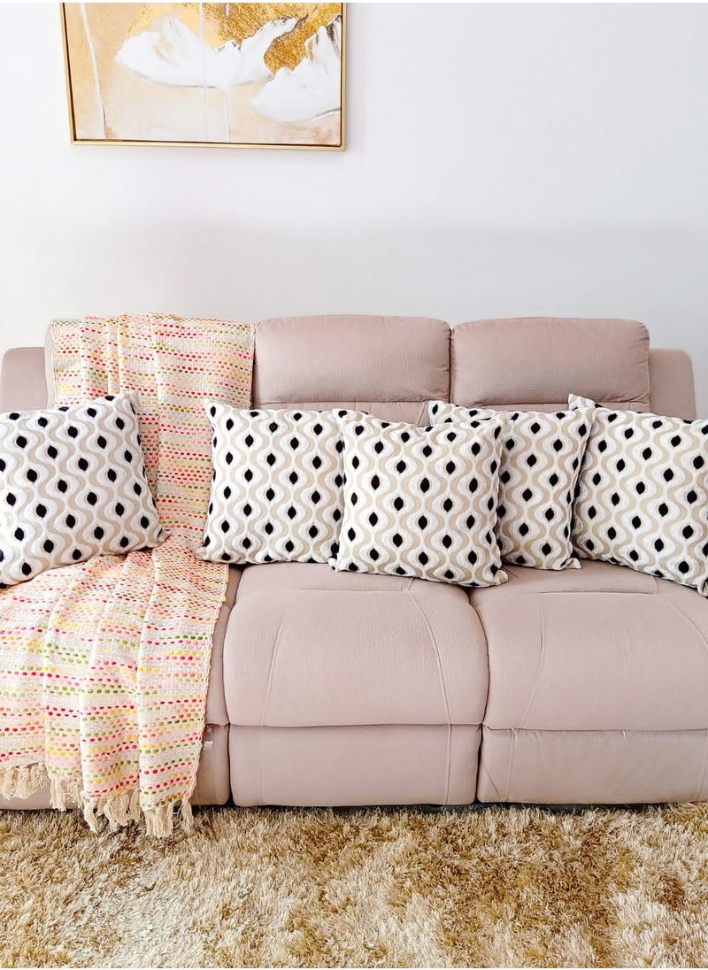 Polka Dot Multicoloured Premium Cotton Acrylic Handwoven Sofa Throw Blanket