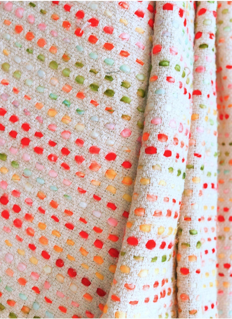Polka Dot Multicoloured Premium Cotton Acrylic Handwoven Sofa Throw Blanket