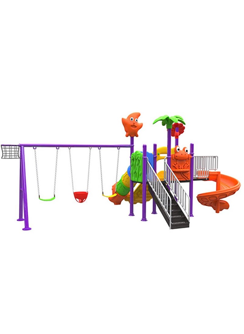 Montessori Kindergarten Tube Slide Playground Equipment Commercial Kids Plastic Children Swing Set Playground Outdoor