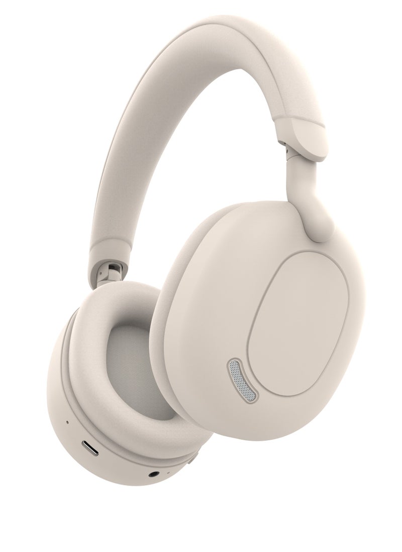 Sunstone Headphone / Long Hours Playing Time / Long-Range Working Distance / AUX Support / Microphone / V5.3 Bluetooth Version / 40mm Driver - Beige