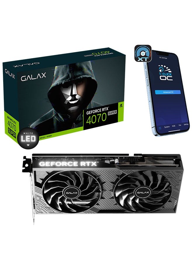 GALAX GeForce RTX 4070SUPER 1-Click OC 2X 12GB GDDR6X 192-bit DPx3/HDMI 2.1/DLSS 3, NVIDIA Ada Lovelace Streaming Multiprocessors, 4th Generation Tensor Cores, 3rd Generation RT Cores | 47NOM7MD8DDF