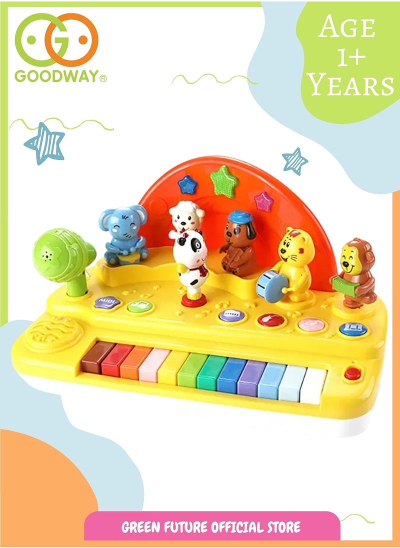 Kids Toys Interactive Music Piano - Colorful Animal Figurine Learning Keyboard with Lights & Sounds for Toddlers