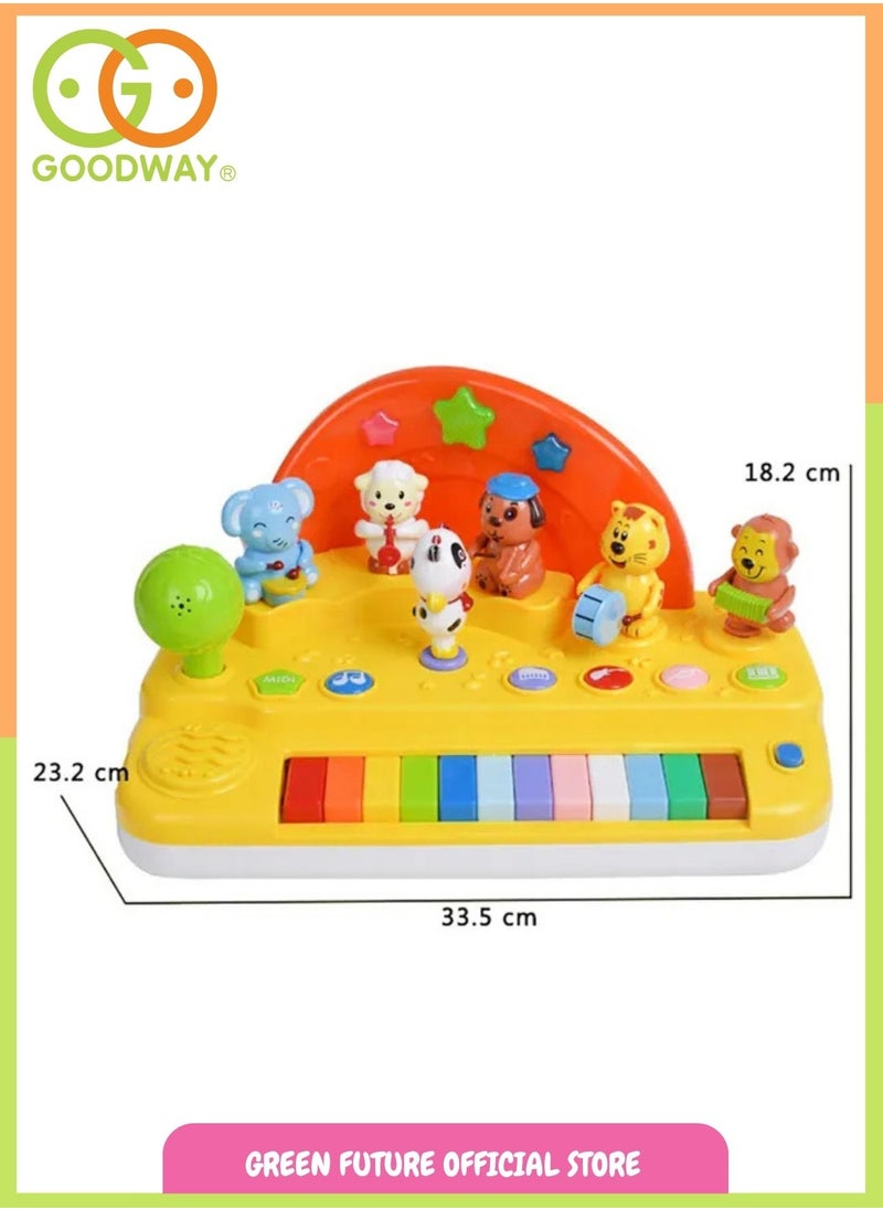 Kids Toys Interactive Music Piano - Colorful Animal Figurine Learning Keyboard with Lights & Sounds for Toddlers