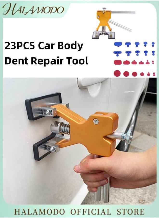 23PCS Car Body Dent Repair Lifter Paintless Repair Tool Multipurpose Dent Remover Puller Kit with 1pc Lifter & 22pcs Tabs Suitable for Repairing Dents Caused by Hail