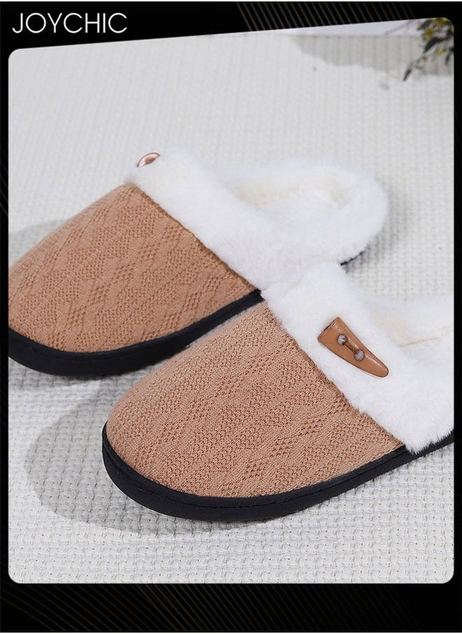 Simple Autumn and Winter Bedroom Non-slip Warm Slipper for Women