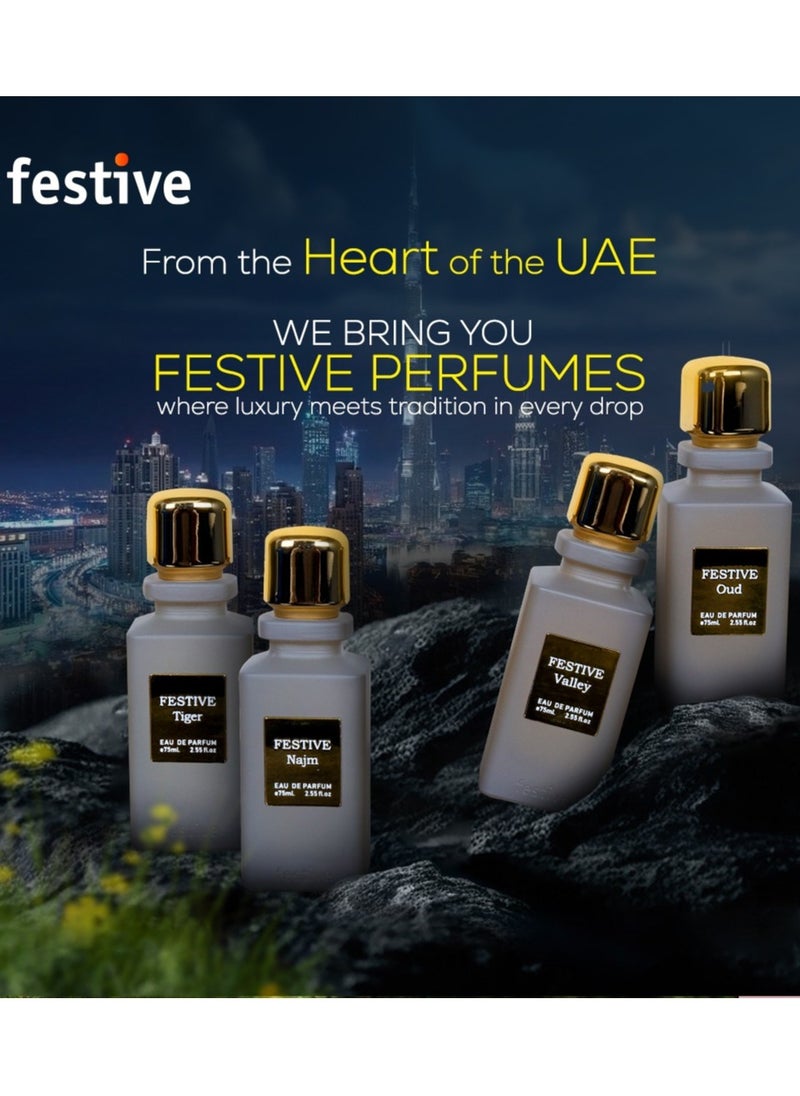 Oud by Festive, Eau De Perfume,Premium Quality Oud Fragraance UNISEX With Luxury Box And Gift Bag,for both Men And Women 75ml
