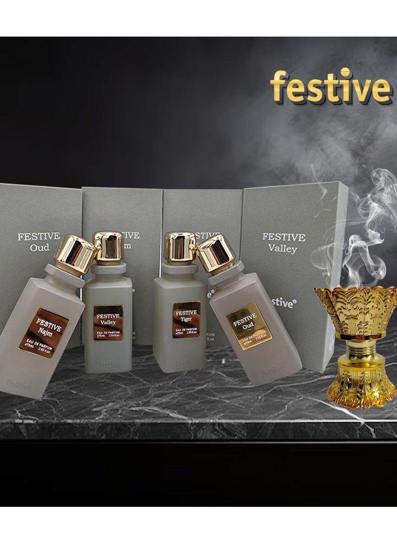 Oud by Festive, Eau De Perfume,Premium Quality Oud Fragraance UNISEX With Luxury Box And Gift Bag,for both Men And Women 75ml