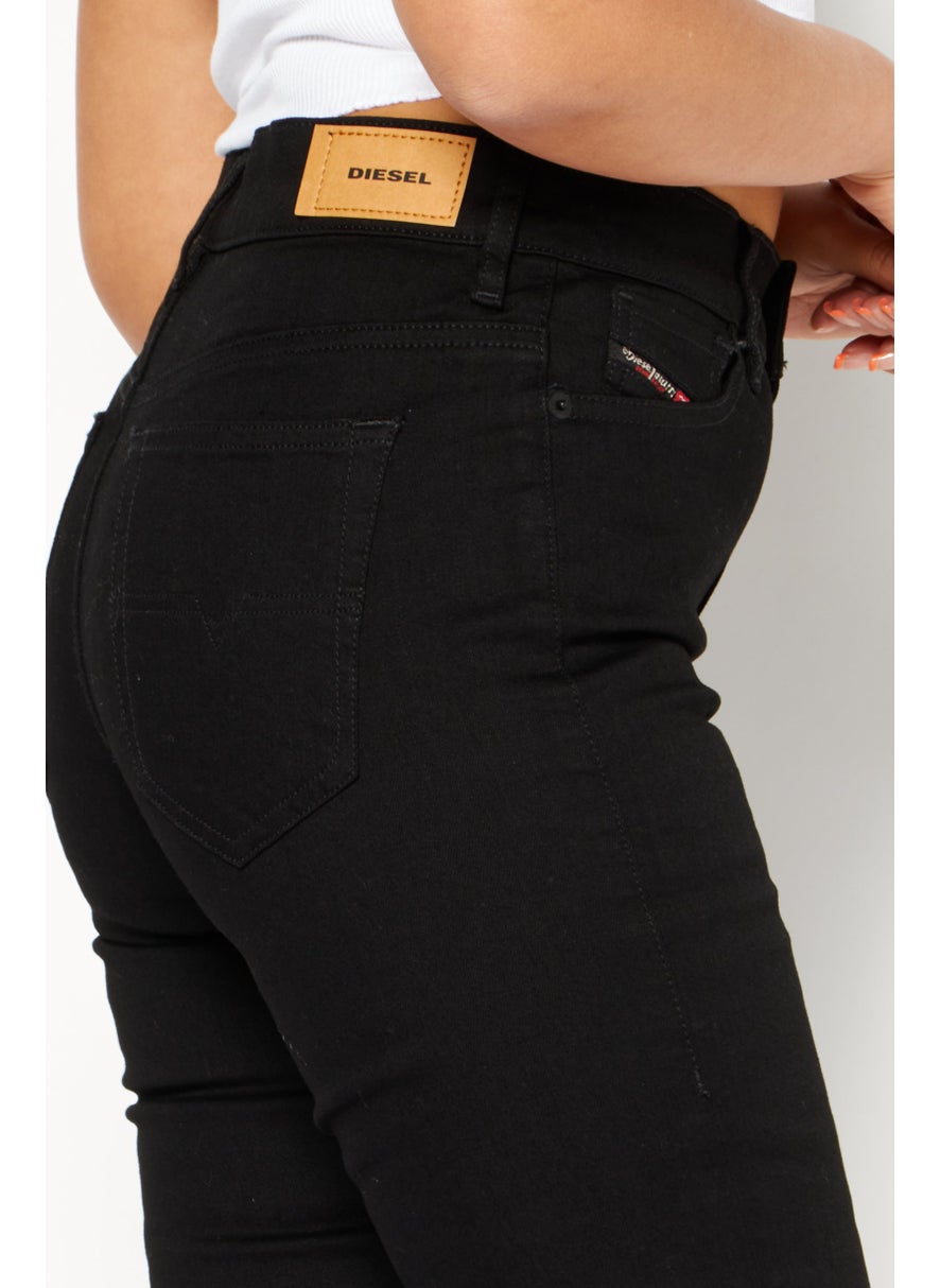 Women D-Roisin Skinny Fit Plain Stretchable Denim Jeans, Black