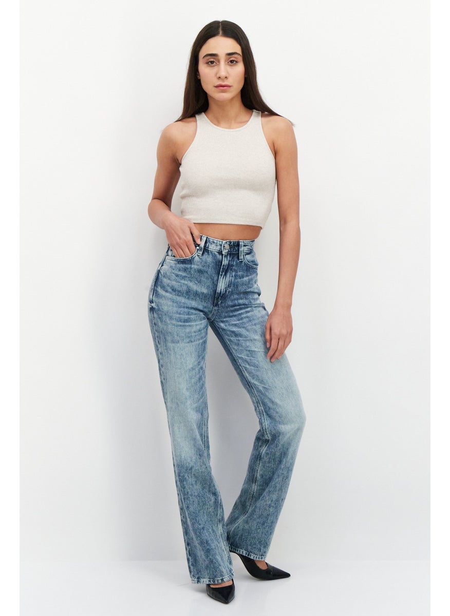 Women Straight Fit  Wash Non-Stretchable Denim, Blue