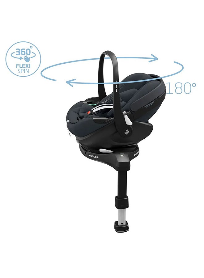 Pebble 360 Pro Infant Car Seat, 360 Swivel, G-CELL Side Impact Protection, 0 - 15 Months, Essential Graphite, 2 Year Warranty