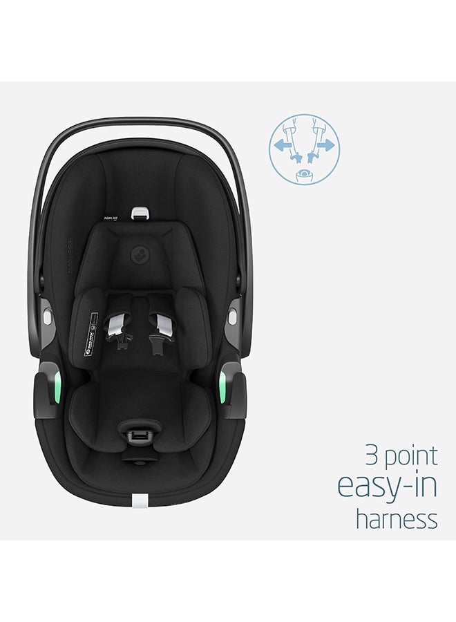 Pebble 360 Pro Infant Car Seat, 360 Swivel, G-CELL Side Impact Protection, 0 - 15 Months, Essential Black