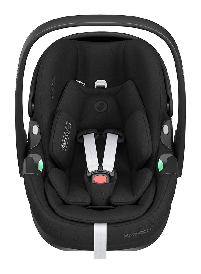 Pebble 360 Pro Infant Car Seat, 360 Swivel, G-CELL Side Impact Protection, 0 - 15 Months, Essential Black