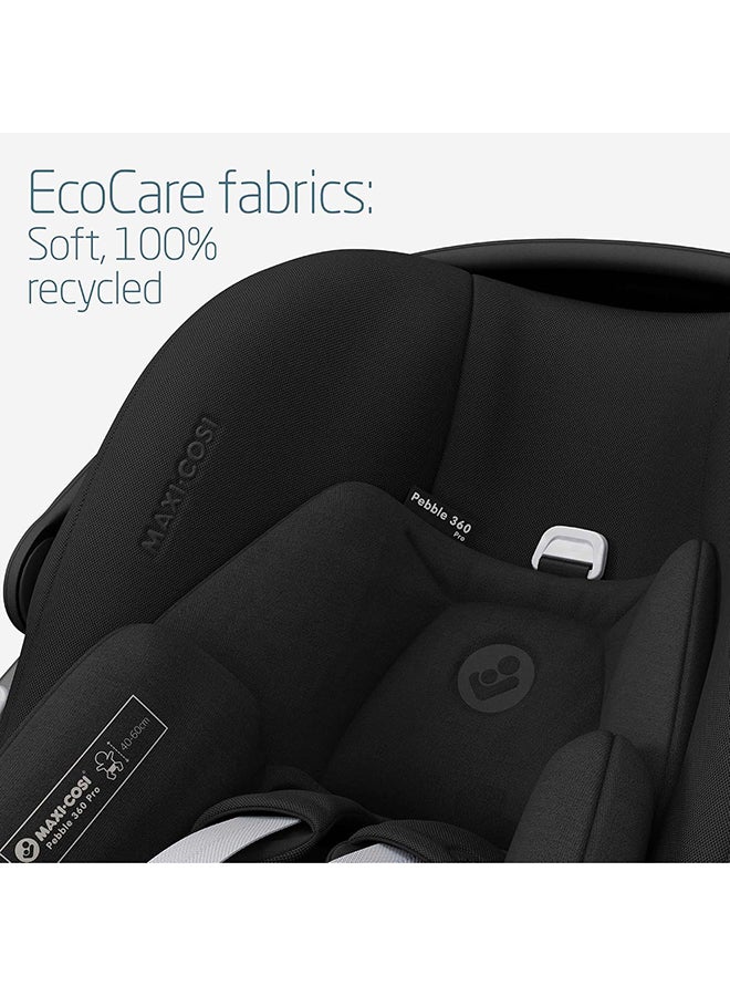 Pebble 360 Pro Infant Car Seat, 360 Swivel, G-CELL Side Impact Protection, 0 - 15 Months, Essential Black