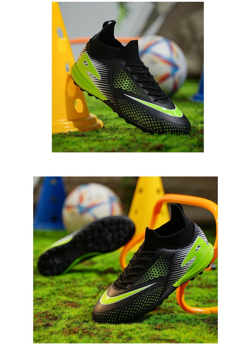 Football Lawn Sneakers, High-top Lace-up Football Shoes, Ball Control Uppers For Men And Women, Breathable And Non-Slip Professional Football Shoes